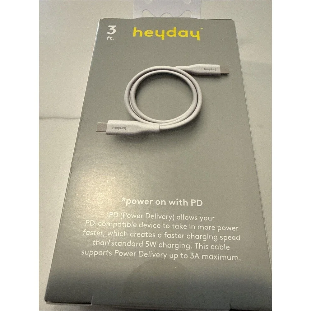 Heyday 3 FT Fast Charging Cable USB-C To USB-C, White